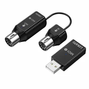LEKATO Bluetooth Midi Interface Adapter with USB Wireless MIDI Adapter, Ultra Low Latency 5 PIN for Recording,  for Synthesizer EWI Keytar Digital Piano Keyboard to MIDI Devices, Mac OS/iOS, Win XP