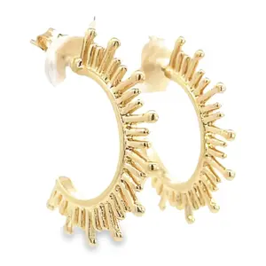 Spike Open Hoop Earrings