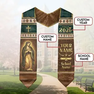 [HOT] Mexican Graduation Stole Class of 2026 Printed Sash, Custom Name School Stole, Mexico Flag Graduation Gift