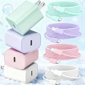 For iPhone 14 13 12  Fast Charging Set 20W PD USB C Wall Charger with 6FT  USB-C to Lightning Cable Compatible for iPhone 14/13/12/11/Pro/Pro Max/Mini/Xs Max/XR/X, iPad