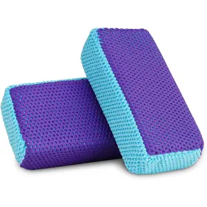 Clay Scrubber 2-Pack, Auto Detailing Synthetic Clay for Car Wash Scrubbing and Claying, Car Paint Prep and Glass Surface (2-Pack, Blue Purple)