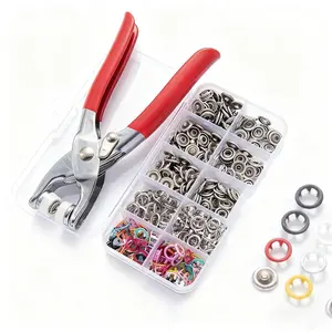 Handheld Snap Fastener Pliers Kit, Clothing Button Install & Repair Tool