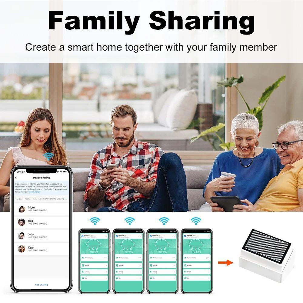 2 in 1 Tuya Zigbee Rain Sensor with Light Detector IPX4 Outdoor Waterproof Rain Detector work with Smart Life Home Assistant Z2M