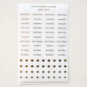 Gold-Foiled Classic Stickers | Everyday Stickers with Gold Foil and Clear Backing notebook