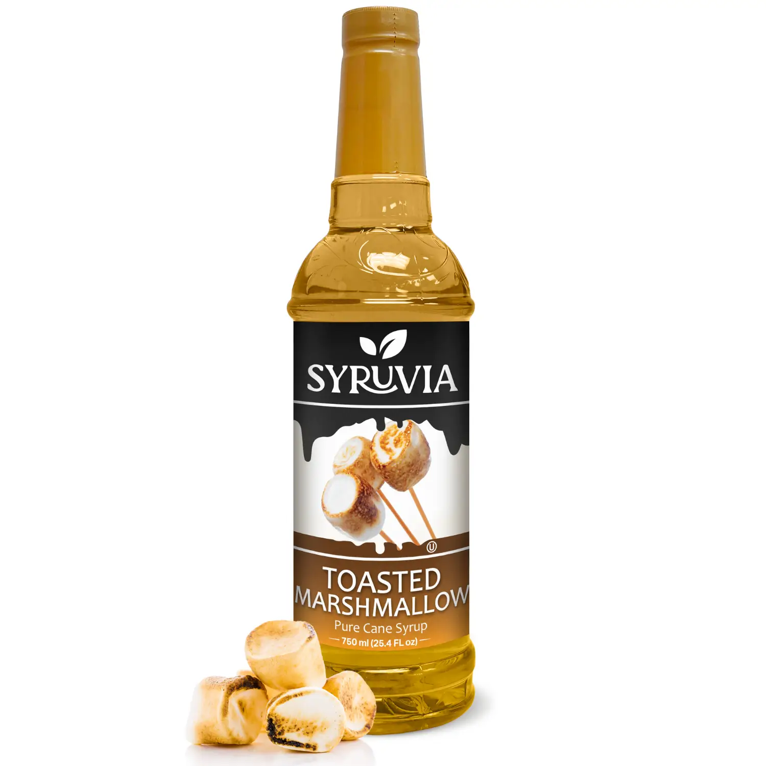 Syruvia Toasted Marshmallow Syrup for Coffee 25.4 Ounces Toasted Marshmallow Coffee Syrup Flavor