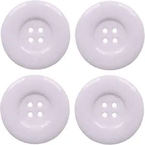 50 count 4 Holes Round Sewing  Buttons1.5inch/38mm in Bulk for Environmental Sewing Fasteners Scrapbooking DIY Sewing Tailor Crafts Coats Clothe White