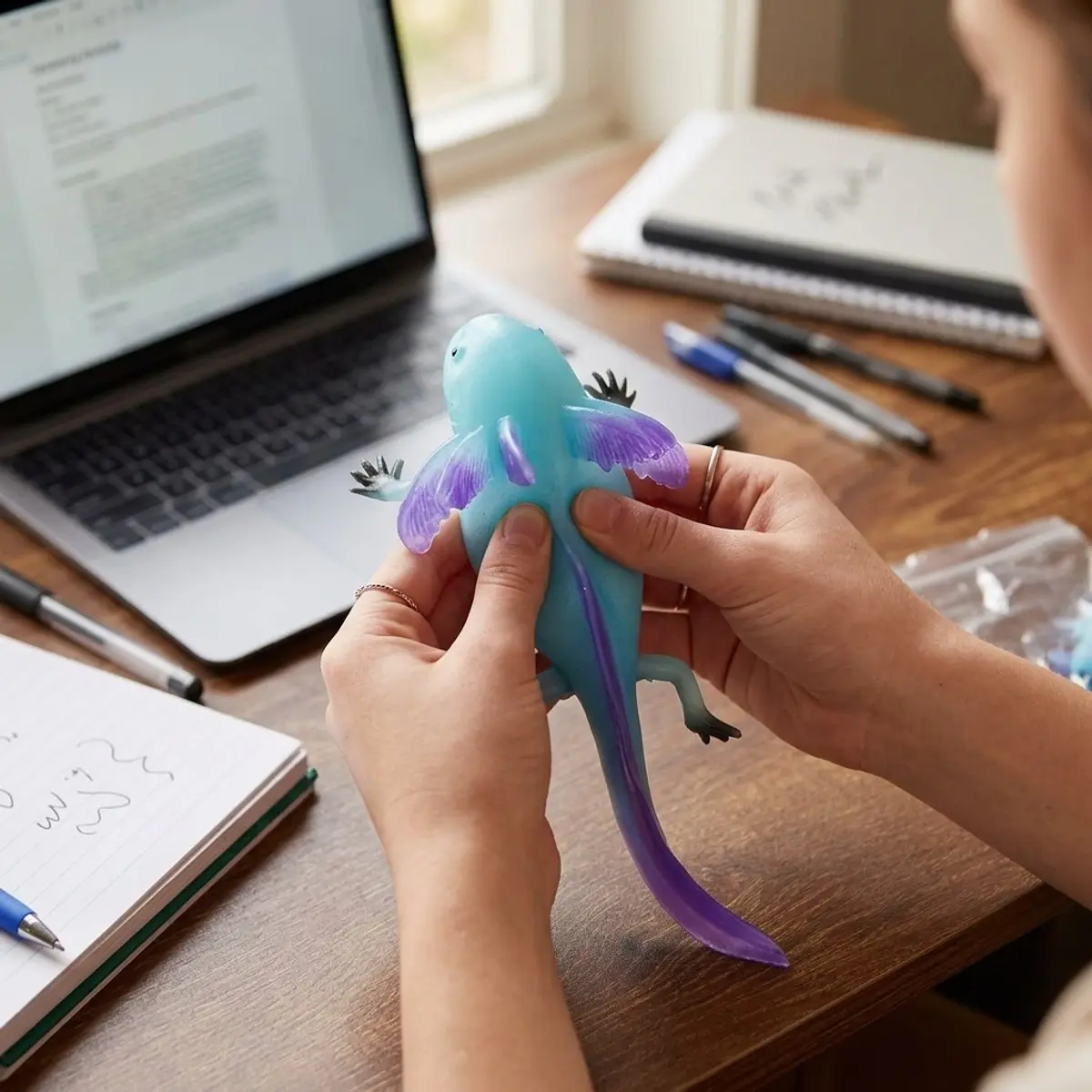 Luminous Axolotl Squishy, Anxiety Squishies, Soft Silicone Stress Ball Fidget Toy, Night Glow Plush Alternative, Adult Anxiety Relief Squeeze Toy, Stress Relief Fidgets, Stress Relieving Accessory, Desk Fidget, Decompression Gift