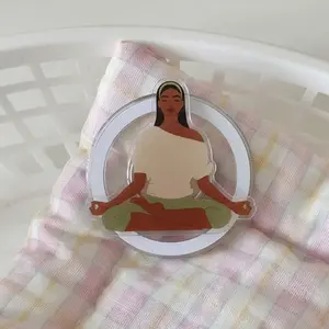 Yoga Melanin Girl Kindle Grip, Aesthetic Melanin Girl Pop Socket, Beautiful Girl Bookish Accessory for Book Lovers