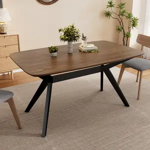 ARCH Wood Dining Table ,Walnut+Black ARCH Wood Dining Table ,Walnut+Black