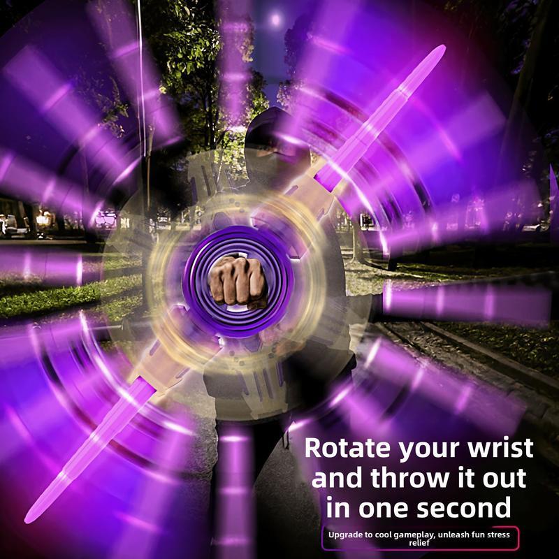 Dual-Bladed Flame Whirl Light Saber Toy with Spinning Blades USB Type-C Rechargeable Multicolored Lights and Simulated Sword Hum Perfect for Role-Playing Ideal Holiday Gift for Boys cosplay  deals The coolest Valentine's Day gift for him