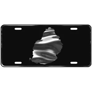 CustoMonsterDesigns Mauritius Map Heavy Duty Aluminum License Plate