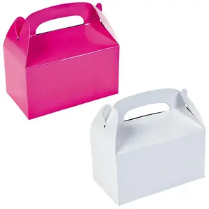 Pink & White Gable Box Favor Kit for 24