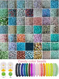 DIY Bead Bracelet Kit with Elastic Cord, Candy Color Glass Beads, Bead Assortment for Jewelry Making, Fun Creative Gift for Girls, DIY Beading Accessories