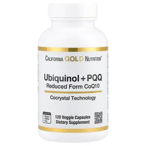 California Gold Nutrition Ubiquinol Reduced Form CoQ10 + PQQ, 120 Veggie Capsules