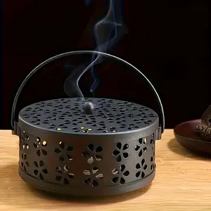 Spiral Coil Incense Burner Holder Home Outdoor Scented Citronella Incense Coil Holder with Handle