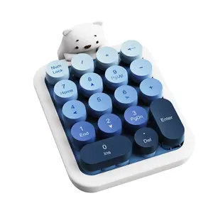 AJAZZ AF18 wireless numeric keypad, Numeric keyboard, 18 key layout, detachable silicon cover and keycap, plug and play 2.4G connection, suitable for multiple environments, student finance, math calculation, self provided AAA battery