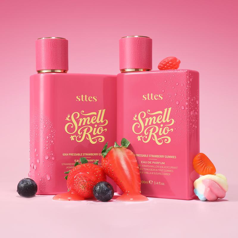 Sttes Perfume 606# (Pressable Strawberry Gummies) – Eau de Parfum 100ml (3.4 fl oz) – Strawberry, Cotton Candy, Fruit Gummies, Vanilla