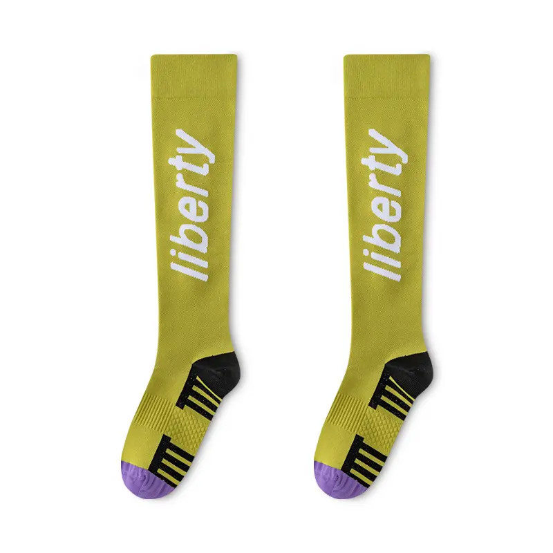 Women's Anti-Skid Silicone Grip Compression Socks - Secure, Moisture Resistant, Stabilizes Muscles for Autumn Sports, Gym Training, Jump Rope