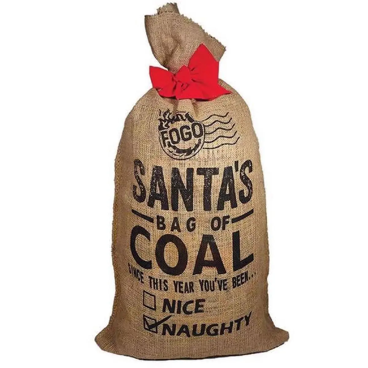 Fogo 6046263 17.6 lbs Charcoal Christmas Santa's Bag with Ribbon, Festive Party Gift Bag for Grill-Master Home & Holiday Supplies