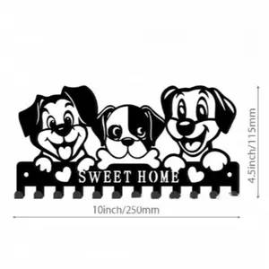 1Pc Key Holder Hooks Metal Dog Leash Holder Wall Mounted Decorative Dog Key Hooks for Hanging Collar Leash Towel Wall Mount Design