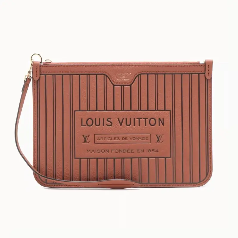 Pre-owned Louis Vuitton LEATHER Clutches & Wristlets Inside Out Neverfull MM pouch