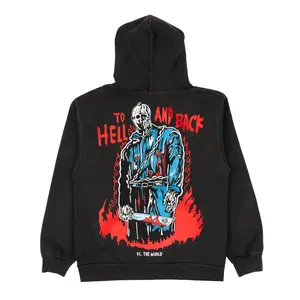 Warren Lotas Hell and Back Hooded Sweatshirt Faded Black Multi Pre-Owned