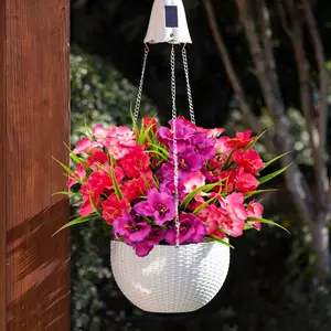 8 Bundles Artificial Hibiscus Flowers, UV Resistant Fake Silk Plants, Outdoor & Indoor Home Decor, Front Porch, Garden Window Box, Artificial Hanging Flowers