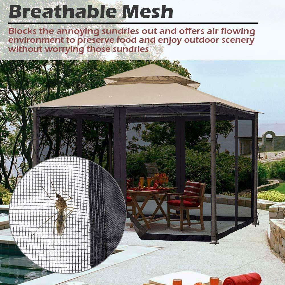Gazebo Replacement Mosquito Netting 10*12Inch/Black