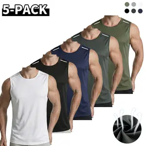 5-Pack Men’s Premium Ultra-Soft Tank Tops — High-Stretch, Breathable Muscle Tanks for Fitness & Casual Wear, Mesh Quick-Dry Pullovers, TikTok Favorites, True Size