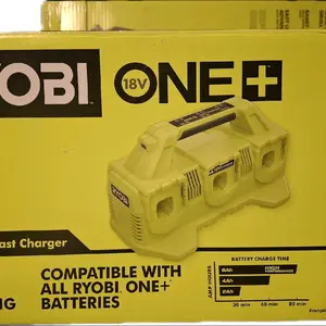RYOBI 18V ONE+ Fast Charger for All RYOBI ONE+ Batteries 6-Port Tool Only Rapid Charging Solution