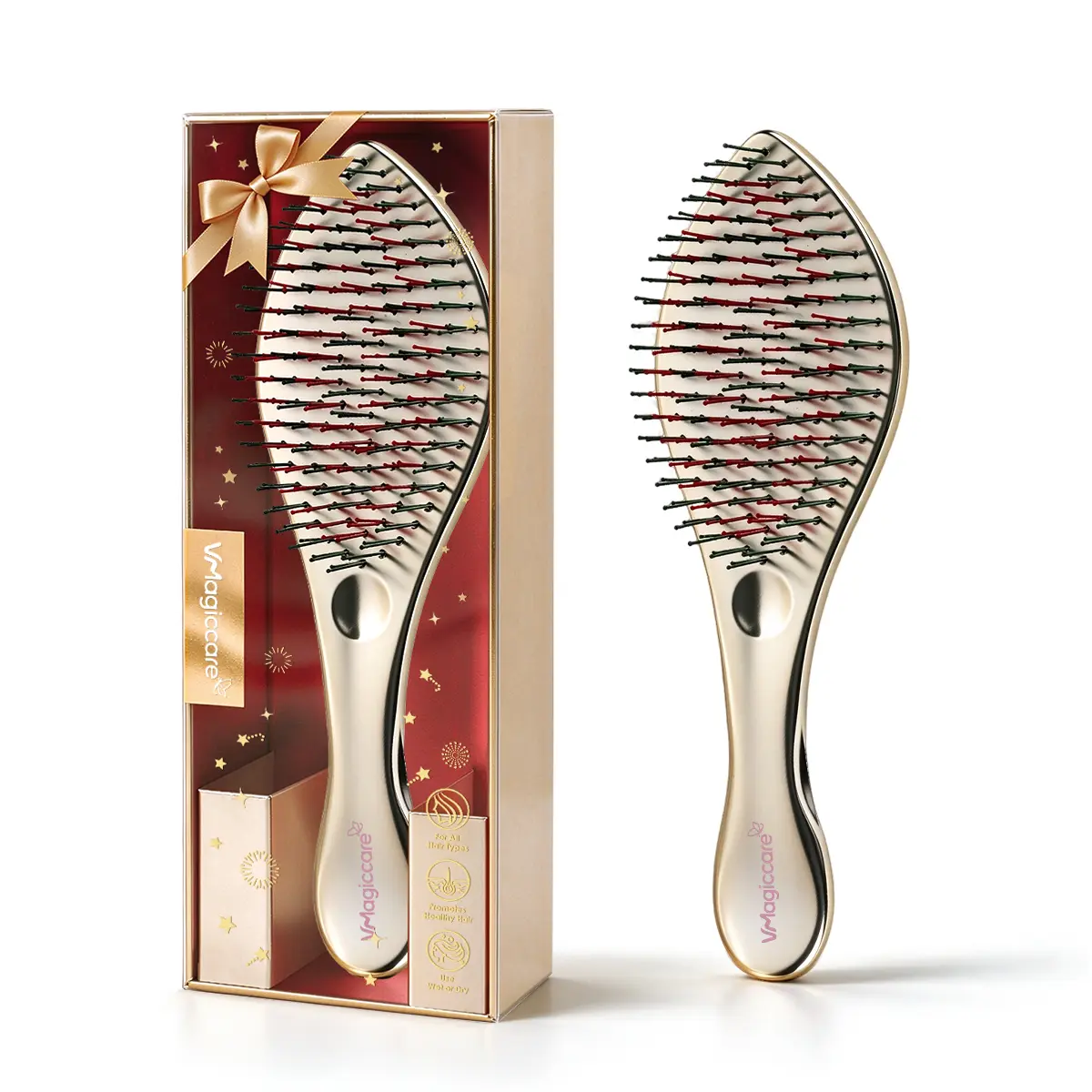 2026 Must-Have HighQuality VMAGICCARE Hairbrush - Hair Tool, Dual-Level Teeth for Effortless Detangling, Long-Lasting Scalp Comb for Wet & Dry Textured/Curly Hair