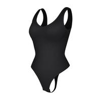 Black-Deep V-Wide Strap-Thong Shaperwear