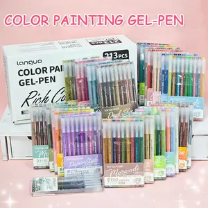 Professional Art Creation High-Energy Equipment! Languo213 207 Colors Neutral Pens, Gel Paint Pens, Christmas Drawing 0.6mm Fine Tip, Special Color Series