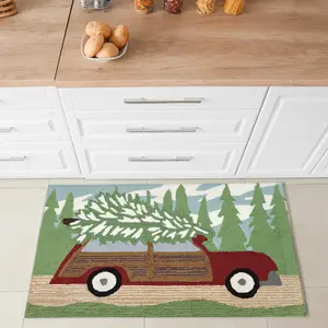 Lush Decor FRONTPORCH Indoor/Outdoor Hand Tufted Durable Area Rug - Traditional Whimsical Decorative  (Woody Wonderland)
