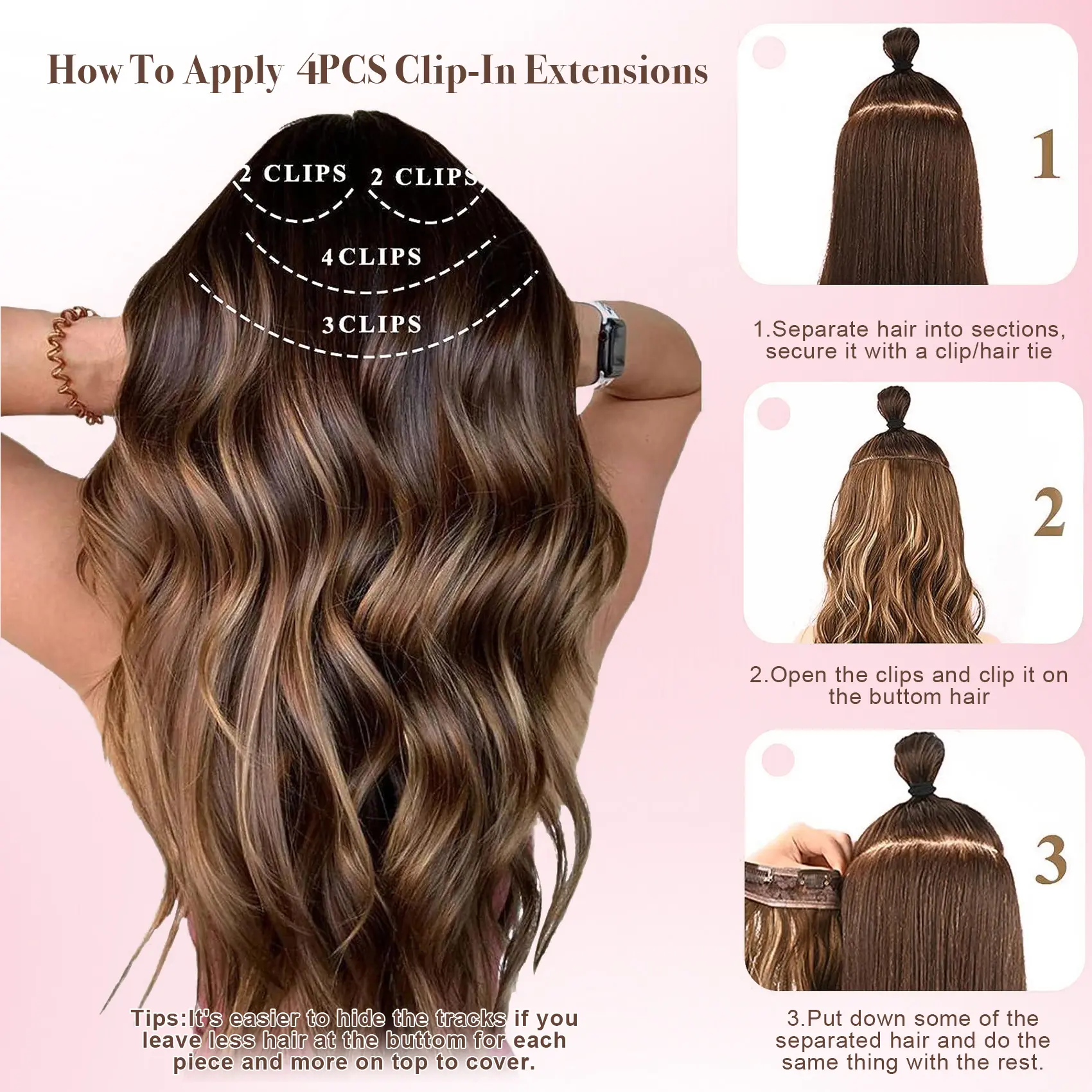 【QBEAUTY】24--Clip- in Synthetic Hair Extensions Long Wavy 4PCS Thick Hairpieces Double Weft Natural Hair Extensions for WomenNew Upgraded Lace Weft Natural Thick Hairpieces Same Amount Of Full Hair With Lighter Weight All Day Comfort Outdoorfun SpringSta 【QBEAUTY】24--Clip- in Synthetic Hair Extensions Long Wavy 4PCS Thick Hairpieces Double Weft Natural Hair Extensions for WomenNew Upgraded Lace Weft Natural Thick Hairpieces Same Amount Of Full Hair With Lighter Weight All Day Comfort Outdoorfun SpringSta