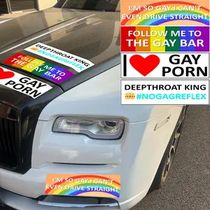 4PCS/1Sheet Funny Gay Car Bumper Stickers, Waterproof and Durable Self-adhesive Car Window Decals, Funny Gay-themed Car Stickers, Perfect for Pranks, Jokes, or Gifts, Windshield Sticker, Car Accessories, Car Decorative Sticker