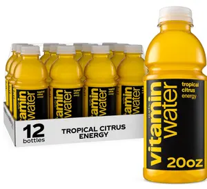 vitaminwater Energy Tropical Citrus Nutrient Enhanced Flavored Water Beverage, 20 fl oz Bottles, 12 Pack