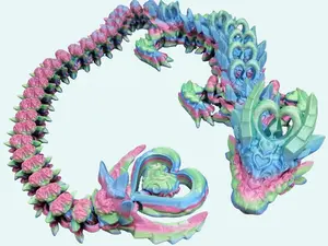 Darkheart Dragon – 3D Printed Flexi Fantasy Dragon by Cinderwing3D | Printed by Fluffy’s Creations Decor Gift