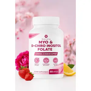 Myo-Inositol & D-Chiro Inositol Supplement for Women – 40:1 Ratio Plus Folate and Vitamin D – Support Healthy Hormonal Balance, Regular Cycles, & Ovarian Health – 30-Day Supply