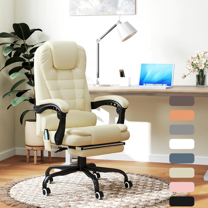 Vinsetto Vibrating Massage Office Chair, High Back Computer Chair with Footrest, Adjustable Height, Faux Leather Desk Chair Vinsetto Vibrating Massage Office Chair, High Back Computer Chair with Footrest, Adjustable Height, Faux Leather Desk Chair