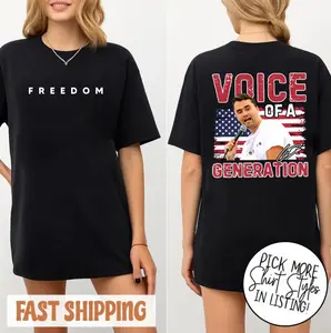 Freedom Charlie Kirk Shirt, Charlie Kirk Voice Of A Generationhirt, Charlie Kirk T-Shirt, Sweatshirt Hoodie, Tribute Shirt For Charlie Kirk
