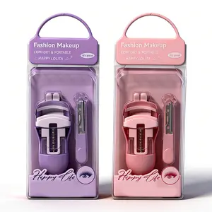 Portable Eyelash Curler & Eyebrow Razor Set, Comfort Grip Lash Curler for All Eye Shapes, 5-Second Natural Long-Lasting Curls, Complete Eye Makeup Tool Kit for Daily Glam