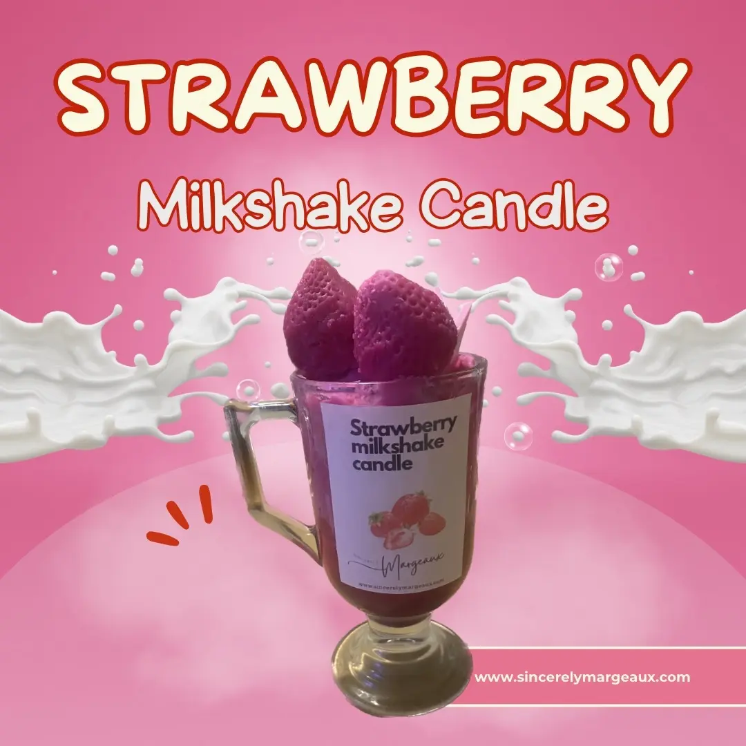 Strawberry Milkshake Candle - Decorative Candle for Home - Ornaments
