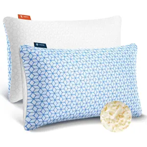Shredded Memory Foam Pillows King Size Set of 2, Cooling Pillow Firm and Soft Adjustable for Side Back Stomach Sleepers