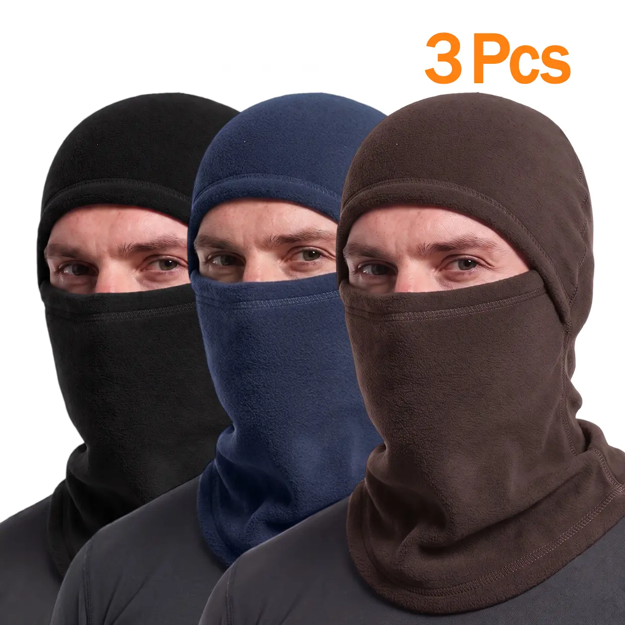 3 Pack Winter Balaclava Ski Mask for Men and Women, Thermal Fleece Face Mask, Windproof Full Face Cover, Warm Neck Gaiter and Helmet Liner for Skiing, Cycling, Snowboarding and Outdoor Activities