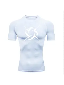 Tornado Pattern Men's Sports T-shirt Training Fitness Compression Quick-Drying Exercise Top