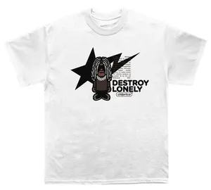 Destroy Lonely Babymilo Graphic Tee, Y2K Streetwear T-Shirt, Unisex Crew Neck Tee, Vintage Hip-Hop Graphic, Sports Style, Casual Cotton Fit