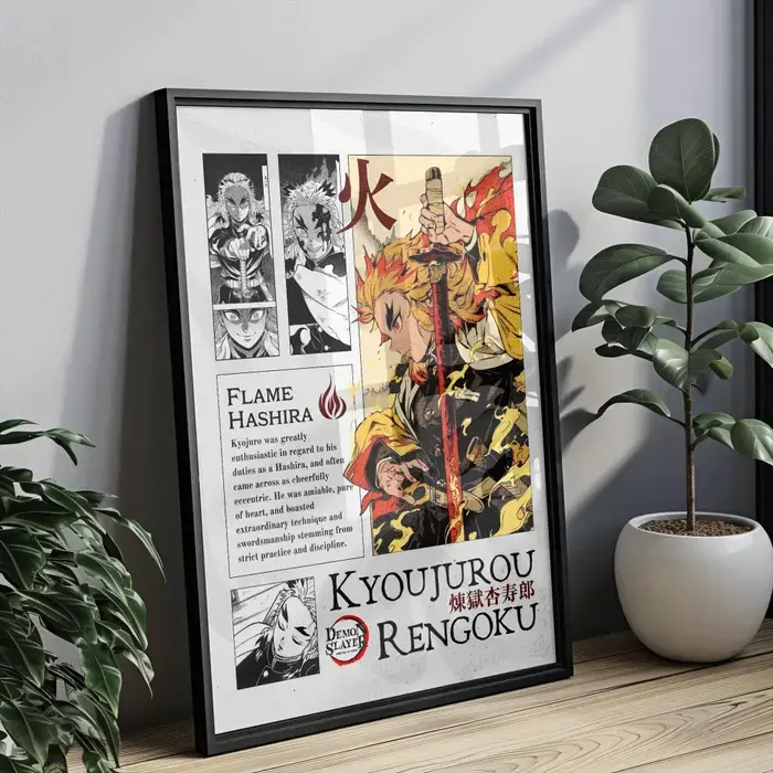 Rengoku Poster Demon Slayer Decor Hashira Kyoujurou Rengoku Anime Art