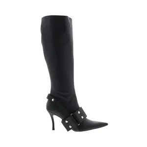 Diesel D-Venus WB Y03039-P1993-T8013 Womens Black Leather Knee High Boots