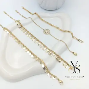 Yordy Minimalist Handles Bracelet with 14K Gold Bath Adjustable & Stackable Cuban Chain for Women High Quality Elegant Design